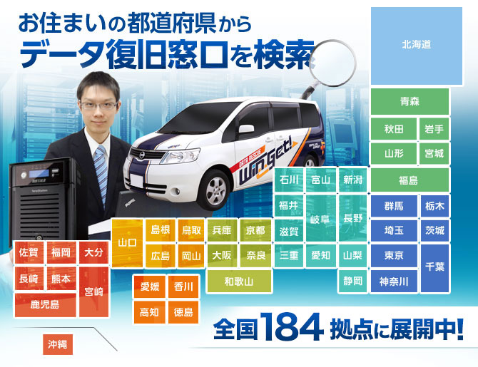 奈良以外の全国特急データ復旧ウィンゲット(WinGet!)のネットワーク